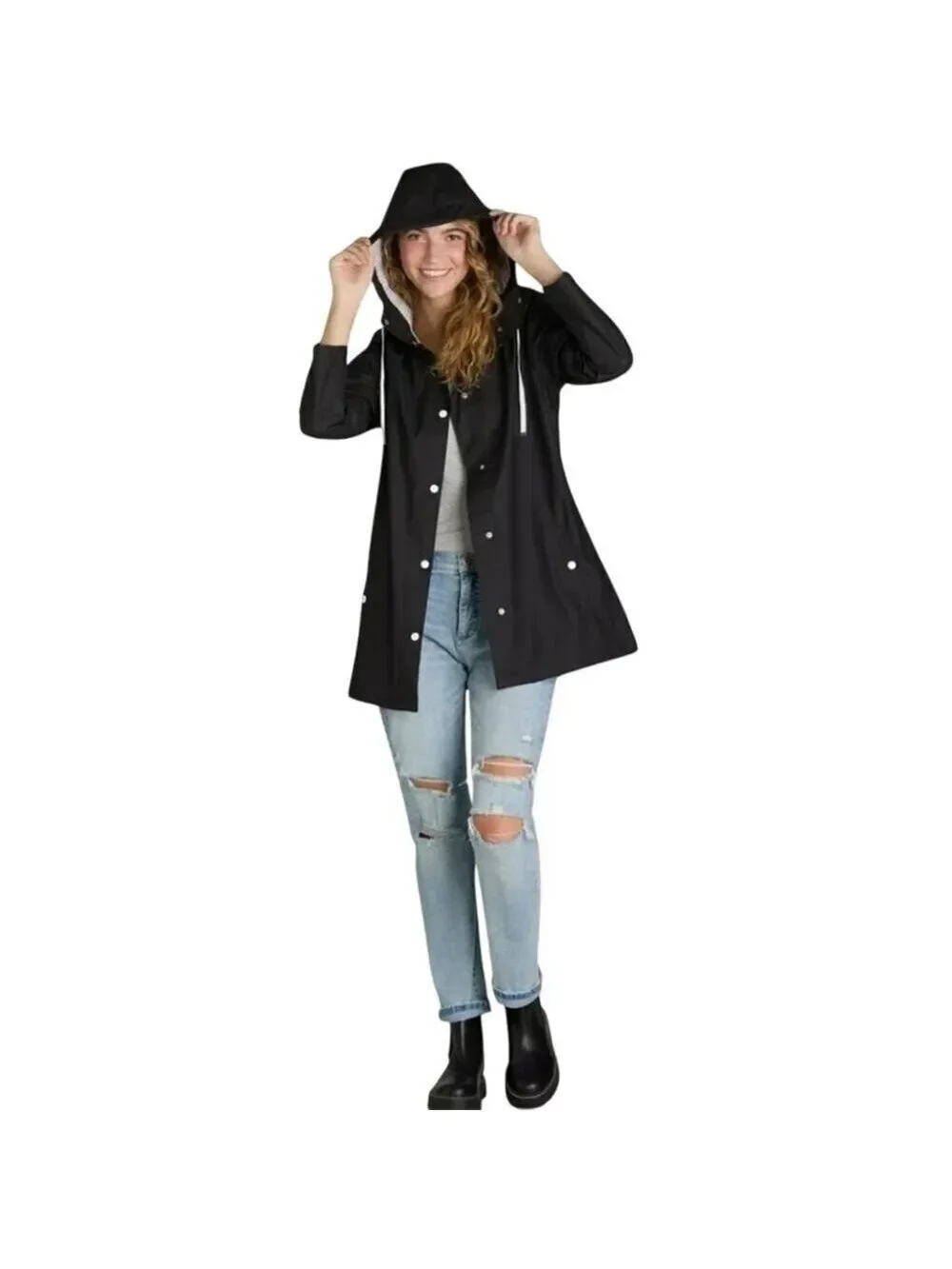 BIG CHILL WATER RESISTANT RAIN COAT WOMEN'S XL BLACK OR OLIVE GREEN SOFT & COMFY